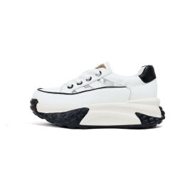 Women's Fashion Retro Versatile Thick-soled Hollow Sneakers (Option: White-38)