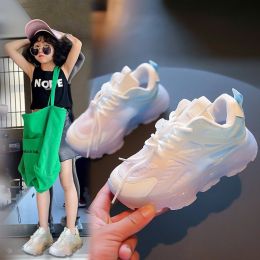 Boys And Girls Breathable Mesh Glow-in-the-dark Shoes (Option: Pink-34)