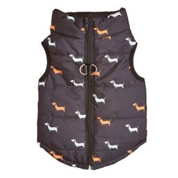 Cartoon Cardigan Waistcoat with Zipper Tractive Hole for Dogs (Type: BlackdogXS)